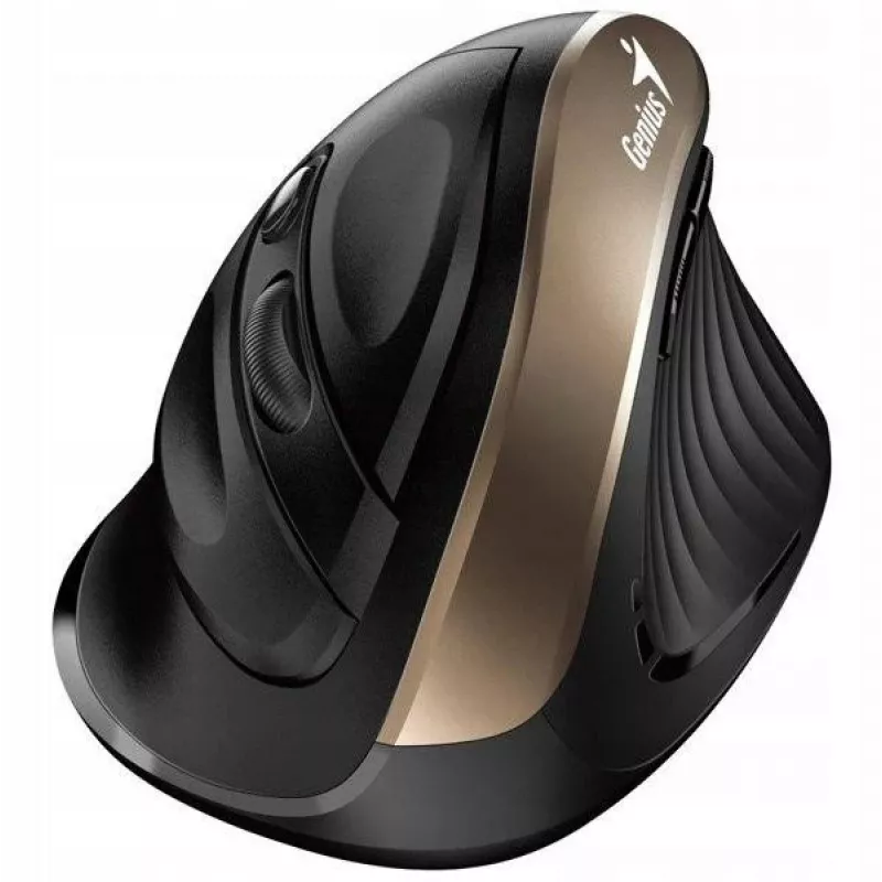 Genius Ergo 8250S Wireless Maus, 1600 DPI, Schwarz/Gold