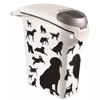 Curver Petlife Hundefutter-Aufbewahrungsbehälter 23L Schwarz mit Pfotenabdruck-Design