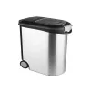 CURVER Pet Life Futteraufbewahrungsbehälter mit Rädern, 12kg, 35L, 49,3x27,8x40,3 cm, Silber