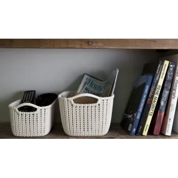 CURVER Basket Knit XS rechteckiger Aufbewahrungskorb 3L Blau 25x18x14cm