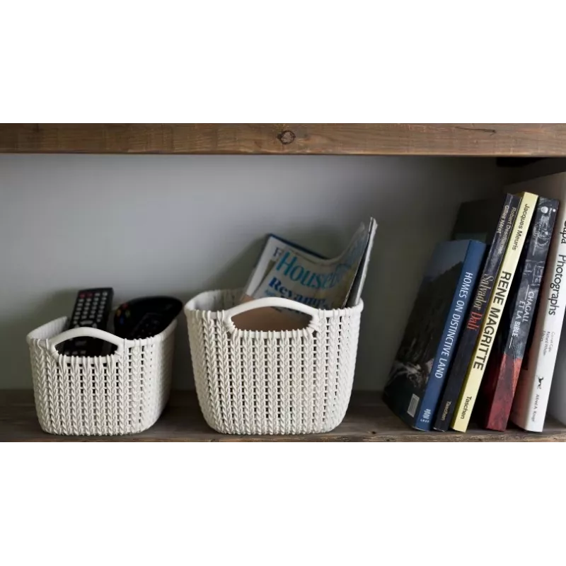 CURVER Basket Knit XS rechteckiger Aufbewahrungskorb 3L Blau 25x18x14cm