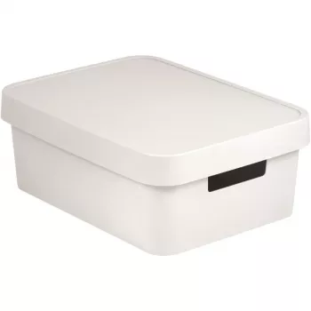 Curver Infinity Recycled 11L Aufbewahrungsbox mit Deckel, Weiß