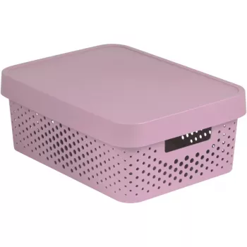Curver Infinity Aufbewahrungsbox aus Recyclingmaterial 11 L, 36 x 27 x 14 cm, Pink