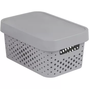 Curver Infinity Aufbewahrungsbox aus Recyclingmaterial mit Deckel, 4,5L, Grau