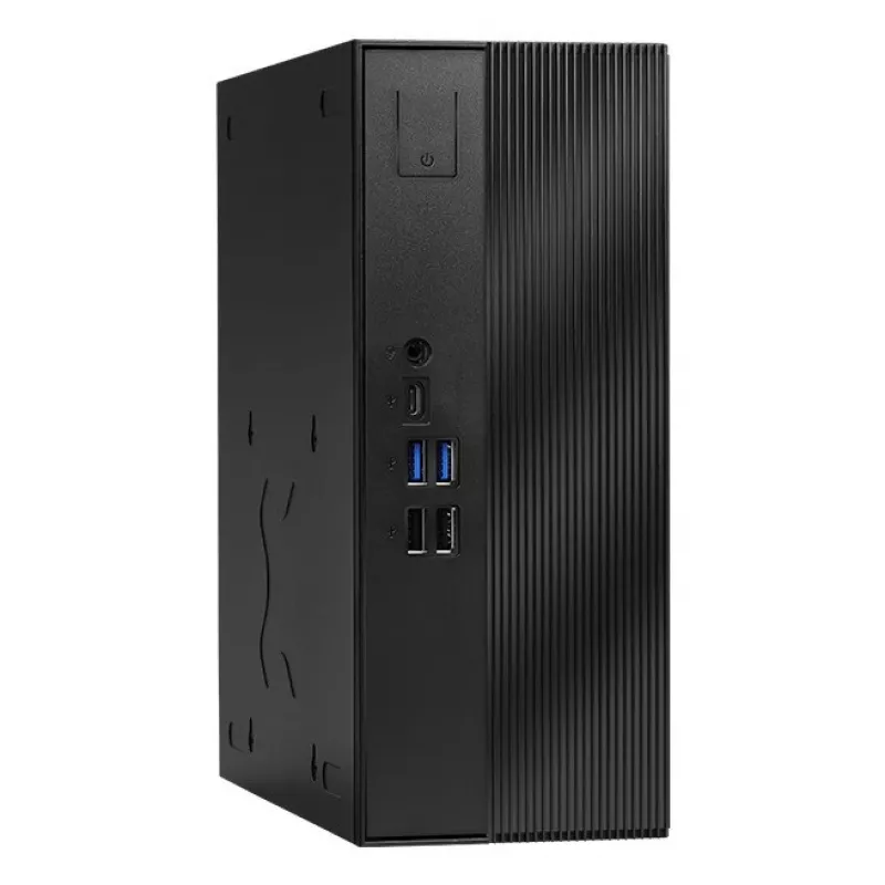 ASRock DeskSlim X600 Barebone Mini-PC, AMD AM5 Sockel, DDR5 SO-DIMM, PCIe Gen5 M.2, 2,5GbE, Ohne RAM/Speicher/OS, Schwarz