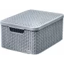 CURVER Style M Aufbewahrungsbox mit Deckel, 39,3 x 29,3 x 18,7 cm, Hellgrau, Zusammenklappbar