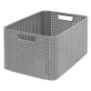 CURVER Style L Aufbewahrungsbox 43,6 x 32,6 x 23 cm Hellgrau Rattan-Effekt 33L