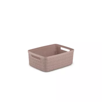 CURVER Korb Jute S 5L 27x20x11cm Rosa - Natürlicher Jute-Aufbewahrungskorb