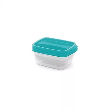 CURVER Vedo Rechteckiges Lebensmittelbehälter-Set 3x1L Transparent Türkis