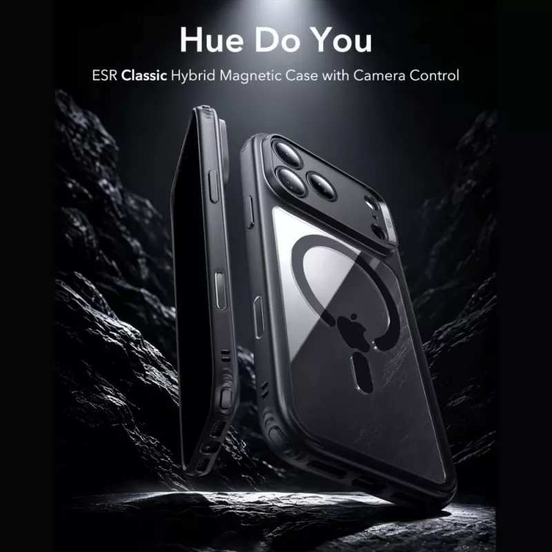 ESR Classic Hybrid MagSafe & Panzerglas Hülle für iPhone 17 Pro / 18 Pro Transparent/Schwarz