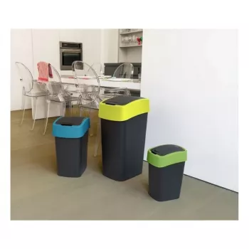 Curver Flip Bin 45L Mülleimer Schwarz/Blau