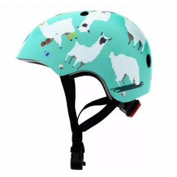 Hornit Llama Kinder-Fahrradhelm, Medium 53-58cm, Weiß/Multi, LED-Licht LLM921