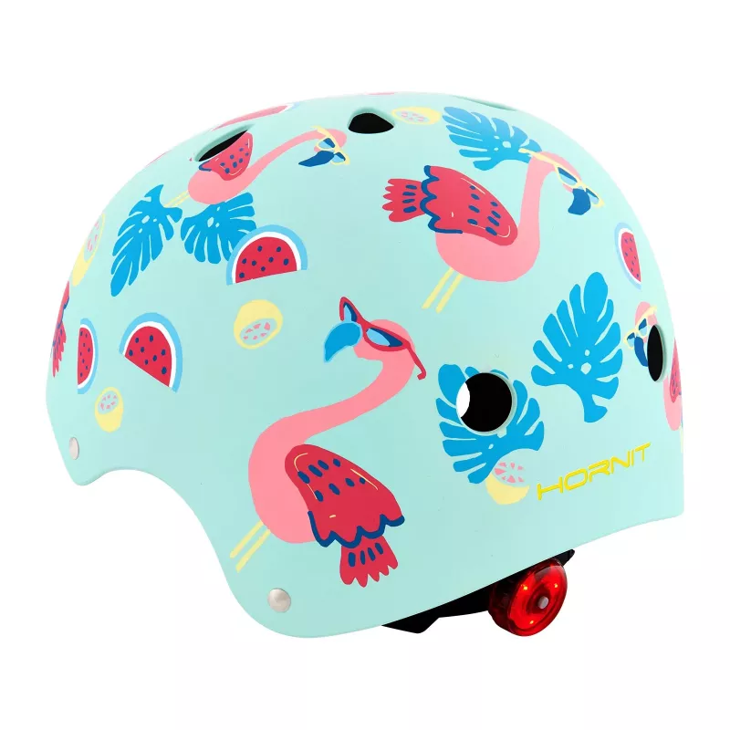 Hornit Flamingo Kinder-Fahrradhelm M (53-58cm) mit hinterem LED-Licht FLS931