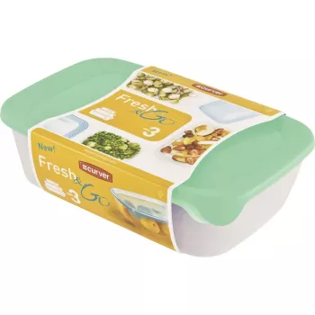 CURVER Fresh & Go Rechteckiges Aufbewahrungsset 3-teilig (2L + 1L + 0,5L) Grün