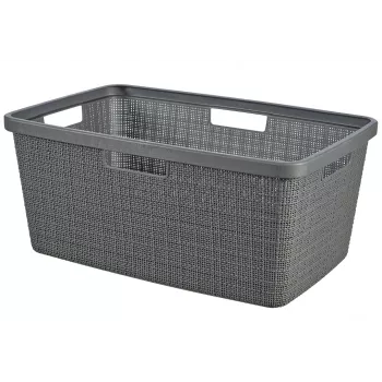 CURVER Wäschekorb Jute 46L 59x39x26cm Dunkelgrau