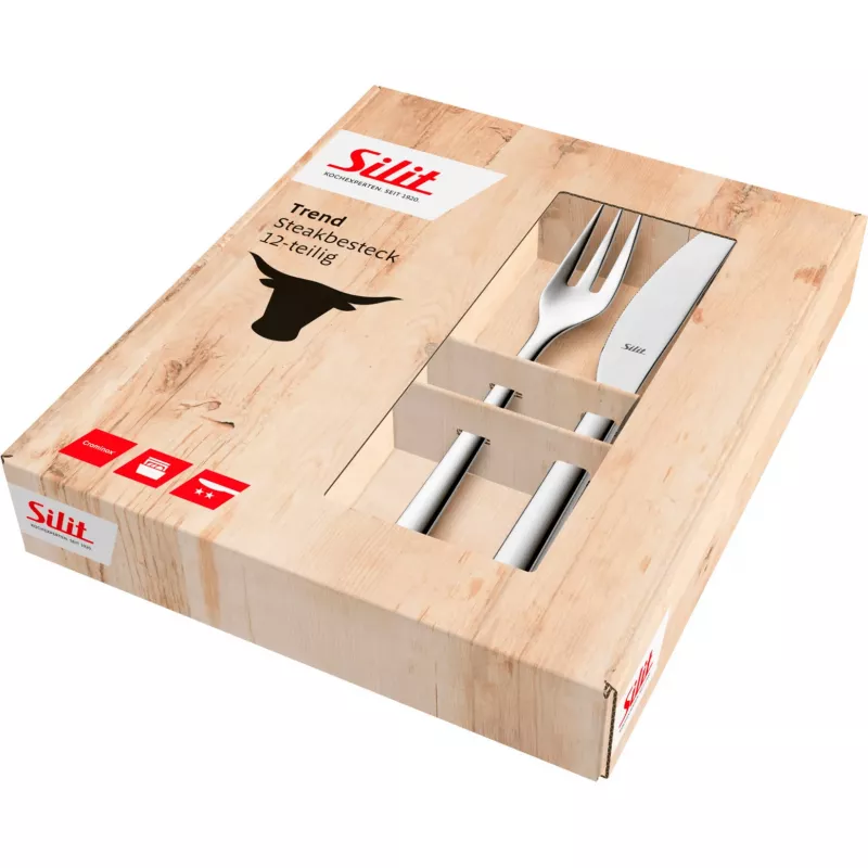 SILIT Trend Steakbesteck-Set, 12-teilig, Edelstahl