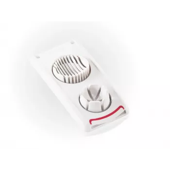 LEIFHEIT Eierschneider Combi – 2-in-1 Eierschneider und Eierachtelteiler, Weiß
