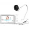 Chillax DM685 Wi-Fi/FHSS Video-Babyphone mit 5 inch Elterneinheit, 1080p Kamera, Schwenk-Neige-Funktion, Nachtsicht, Gegensprechfunktion, Temperatursensor, Schlaflieder, Weiß