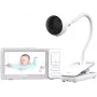 Chillax DM685 Wi-Fi/FHSS Video-Babyphone mit 5 inch Elterneinheit, 1080p Kamera, Schwenk-Neige-Funktion, Nachtsicht, Gegensprechfunktion, Temperatursensor, Schlaflieder, Weiß