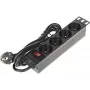 DELTA PD-4/R10 4-fach Steckdosenleiste mit 10m Kabel, Schwarz