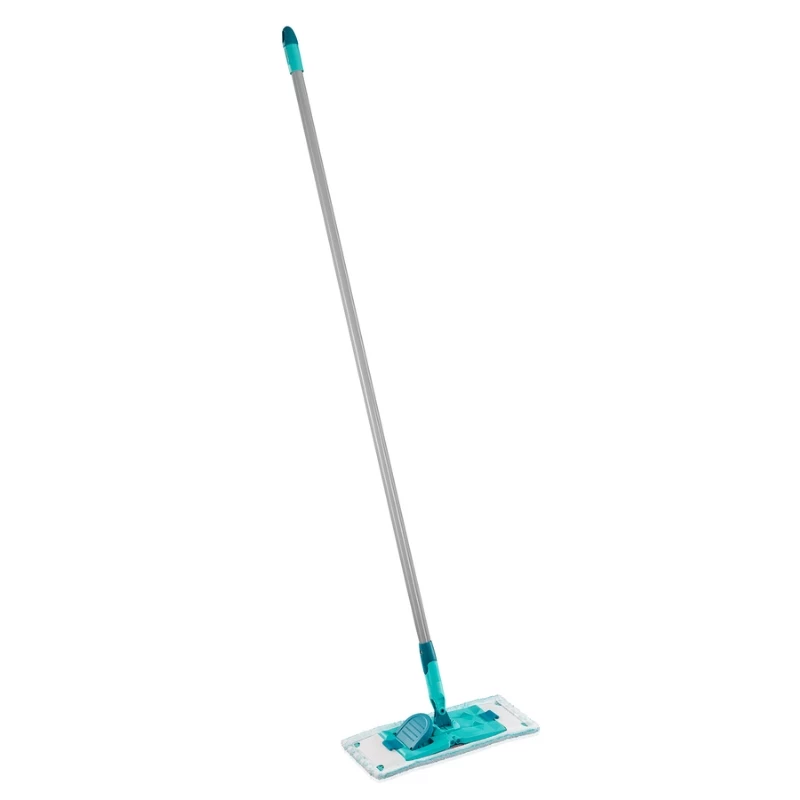 LEIFHEIT POWER CLEAN M Micro Duo Flachmopp mit Teleskopstiel, 33cm, Grün/Weiß/Grau