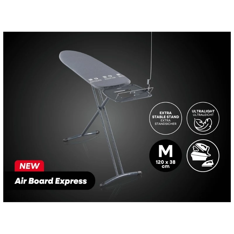 LEIFHEIT Air Board Express M Bügelbrett Schwarz 120x38cm