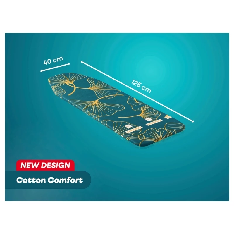 LEIFHEIT Cotton Comfort Bügelbrettbezug S/M 125x40 cm Blau/Weiß gestreift