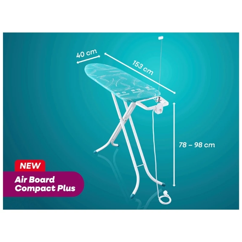 LEIFHEIT Air Board M Compact Plus Bügelbrett 120x38cm mit Thermo-Reflect Technologie