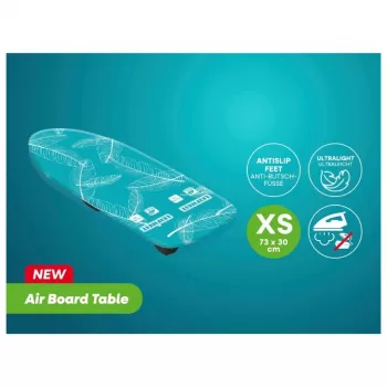 LEIFHEIT Air Board Table Compact Bügelbrett 70x30 cm, Thermo-Reflect, faltbar, Blau/Weiß