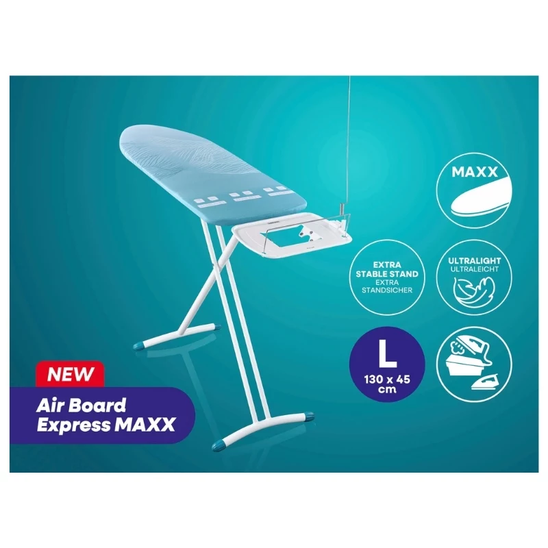 LEIFHEIT Air Board Express L Maxx Solid Bügelbrett 130x45cm Thermo-Reflect