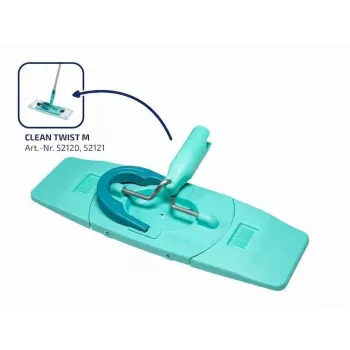 LEIFHEIT Clean Twist M Ergo Set – Flachmopp-System mit Spin-Wringer, Teleskopstiel, Mikrofaser-Kopf, 20 L Eimer