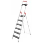 Hailo L100 TopLine 8050-607 Aluminium-Haushaltsleiter, 6 Stufen, mit Multifunktionsablage