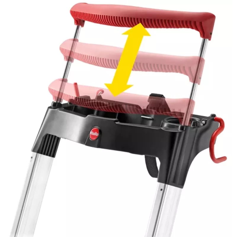 Hailo L100 TopLine 8050-607 Aluminium-Haushaltsleiter, 6 Stufen, mit Multifunktionsablage