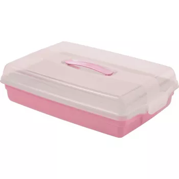 CURVER Kuchen-Transportbox rechteckig 45x29,5x11,1 cm Rosa