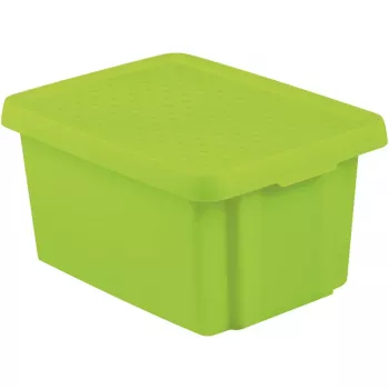 CURVER Essentials 16L Aufbewahrungsbox mit Deckel, Grün, 30 x 39 x 21 cm