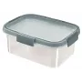 CURVER Smart Eco Fresh Rechteckige Aufbewahrungsbox 1,2L, Transparent mit grünem Deckel, 100% recycelter Kunststoff