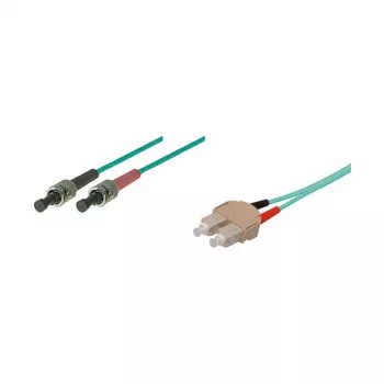 Good Connections SC/ST Duplex OM3 Multimode LWL Patchkabel, 50/125µm, LSZH, 2m, Aqua