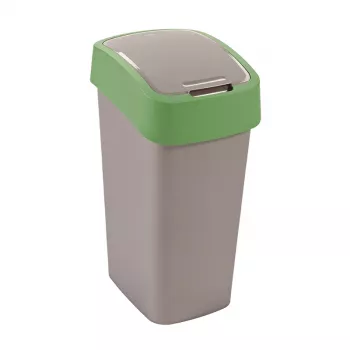 CURVER Flip Bin 45L Abfalleimer Silber/Grün