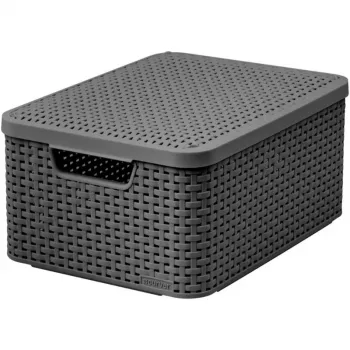 Curver Style M Aufbewahrungsbox mit Deckel, 21,5L, Dunkelgrau, 39,3x29,3x18,7cm
