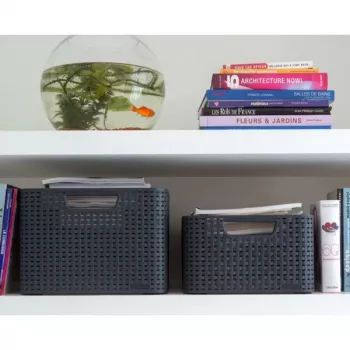 Curver Style M Aufbewahrungsbox mit Deckel, 21,5L, Dunkelgrau, 39,3x29,3x18,7cm