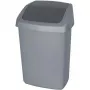 Curver Schwingdeckel-Abfalleimer 15L Dunkelgrau/Silber