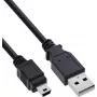 InLine® USB 2.0 Mini-Kabel, USB-A Stecker auf Mini-B Stecker, Schwarz, 2 m