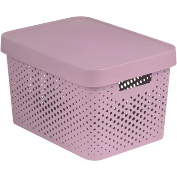 Curver Infinity Aufbewahrungsbox aus Recyclingmaterial 17 L, 36 x 27 x 22 cm, Pink