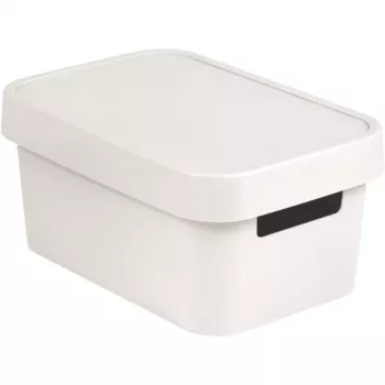 CURVER Infinity Recycled 4,5L Aufbewahrungsbox mit Deckel, 27 x 19 x 12 cm, Weiß