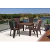 Keter Melody Quartet Gartentisch Braun Rechteckiger Outdoor-Esstisch für 6 Personen