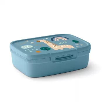 CURVER Snap Box rechteckige Aufbewahrungsdose mit Trennwand 1,8L Blau-Grau