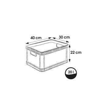 keeeper Robert Transportbox 20L, 40 x 30 x 22 cm, Graphite, Tragfähigkeit bis zu 30 kg