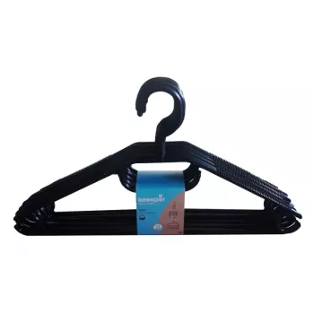 KEEEPER Arvid Kunststoff-Kleiderbügel, 10er-Set, 40 x 22 x 6,2 cm, Schwarz