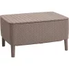 Keter Salemo Outdoor-Couchtisch in Beige – Langlebiger Harz-Tisch im Rattan-Look für die Terrasse