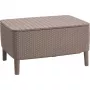 Keter Salemo Outdoor-Couchtisch in Beige – Langlebiger Harz-Tisch im Rattan-Look für die Terrasse
